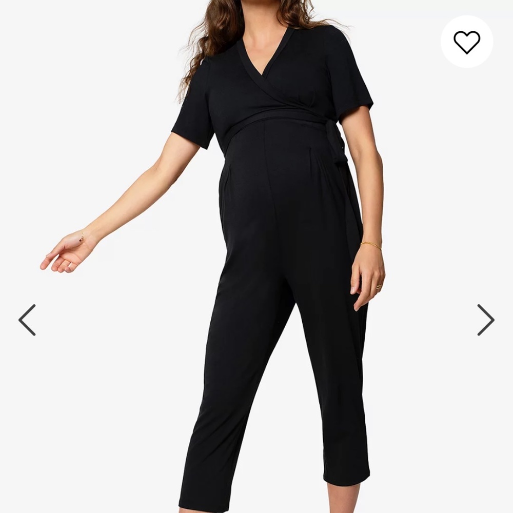 Black XL EUC Ingrid & Isabel Maternity EveryWear Jumpsuit
